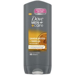 Men+Care Sandalwood & Vanilla Body, Face & Hair Wash - Vyživující sprchový gel