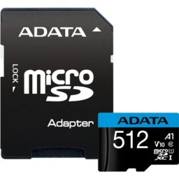 Card Memorie MICROSDXC ADATA AUSDX512GUICL10A1-RA1, 512GB, Class 10, U1, V10, A1 + Adaptor SD