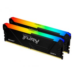Kit Memorie RAM Kingston Fury Beast RGB Intel XMP 2.0 KF432C16BB2AK2/32, 32GB, DDR4-3200MHz, CL16, Dual Channel