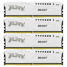 Kit Memorie RAM Kingston Fury Beast White Intel XMP 3.0 KF560C40BWK4-64, 64GB, DDR5-6000MHz, CL40, Quad Channel