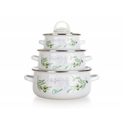 Banquet Set de 6 piese de vase smălțuite Olives