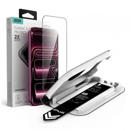 Folie de protectie Ecran ESR UltraFit Classic pentru Apple iPhone 18 Pro / 17 Pro, Sticla Securizata, Full Glue, Neagra