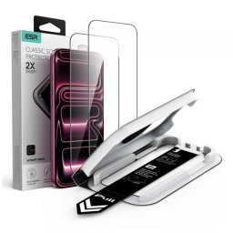 Folie de protectie Ecran ESR UltraFit Classic pentru Apple iPhone 18 Pro Max / 17 Pro Max, Sticla Securizata, Full Glue, Set 2 bucati, Neagra