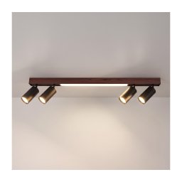 BRILAGI - Spot LED SELE 4xGU10/30W/230V + LED/20W negru/decor stejar