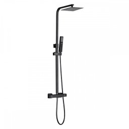 Set de dus Leziter Mazama Black cu baterie termostatica si ploaie tropicala