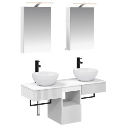 Set dulap baie 5 pcs Alb 40 x 10,5 x 60,5 cm Lemn prelucrat GartenMobel Dekor