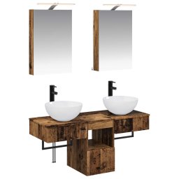 Set dulap baie 5 pcs Lemn vechi 40 x 10,5 x 60,5 cm GartenMobel Dekor
