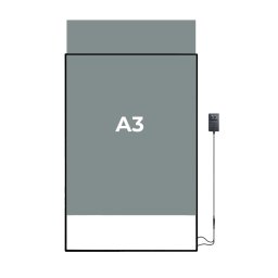 Rama pentru postere cu iluminare LED A3, aluminiu negru, 297x420 mm