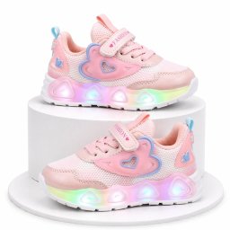 Adidasi sidefati cu luminite - Pink hearts