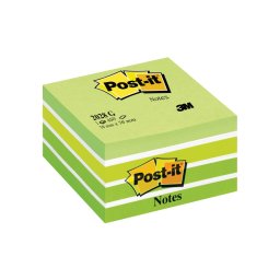 Cub notite adezive Post-it®, Aquarelle verde, 76 x 76 mm, 450 file/bucata, 100% PEFC