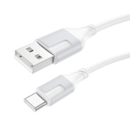 CABLU alimentare si date Borofone "BX101", Fast Charging Data Cable pt. smartphone, USB la USB Type-C 3A, 1m, alb "6941991108280" (timbru verde 0.18 lei)