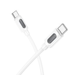 CABLU alimentare si date Borofone "BX106", Fast Charging Data Cable pt. smartphone, USB Type-C la USB Type-C 60W, 1m, alb "6941991116919" (timbru verde 0.18 lei)