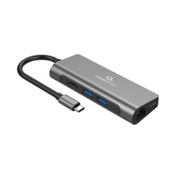 Docking Station USB-C 5 in 1 A-CM-COMBO5-05 - USB-C, USB-A, HDMI, PD 100 W, Argintiu - Compatibil Universal (Windows/Mac/Chrome OS)