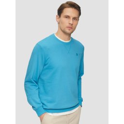 s.Oliver Bluza simpla barbati din amestec de bumbac si viscoza, Regular fit, Albastru deschis (SELECTATI MARIMEA: 3XL)