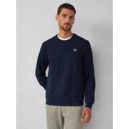 s.Oliver Bluza barbati, cu decolteu la baza gatului, logo, Bleumarin inchis (SELECTATI MARIMEA: L)
