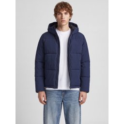 Jack & Jones Geaca barbati, cu gluga, Regular fit, JJGALAXY, Bleumarin inchis (SELECTATI MARIMEA: S)