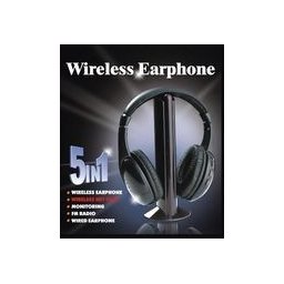 Casti wireless stereo cu receptor radio incorporat FM, 5-in-1