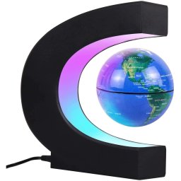 Glob pamantesc magnetic plutitor,care leviteaza cu suport luminat colorat