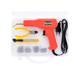 Set aparat Profesional pentru lipit sudat plastic, 50W, 200 capse si geanta transport