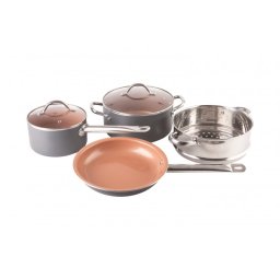 Set 6 piese cu 3 vase din aluminiu,invelis antiaderent Titanium Ceramic,Grunberg GR 6936
