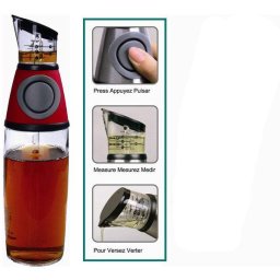 Dispenser din sticla cu gradatii pentru ulei si otet,Press and Measure