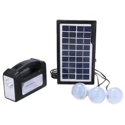 Kit panou solar cu 3 becuri LED, lanterna si acumulator GDLITE-GD3