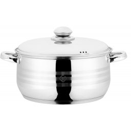 Oala cu capac din inox 26 cm, Grunberg cu o capacitate de 6.80 litri