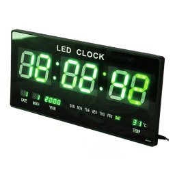 Ceas digital de perete cu LED-uri culoare verde, si display mare ultraslim JH4622