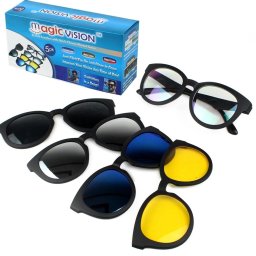 Ochelari de soare magnetici 5 in 1 Magic Vision, cu lentile interschimbabile