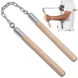 Nunchaku din lemn cu lant