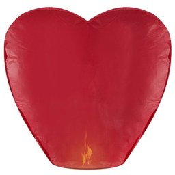 Set 10 lampioane zburatoare,Sky Lantern in forma de inima rosie