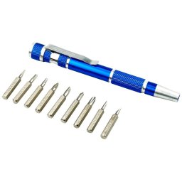 Surubelnita magnetica tip stilou cu set 9 in 1 pentru telefoane si laptopuri