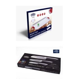 Pachet promotional cu Tava din otel carbon + Set 3 cutite inox Peterhof