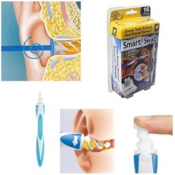 Dispozitiv cu spirala pentru curatarea urechilor,Smart Swab 16 capete de schimb incluse