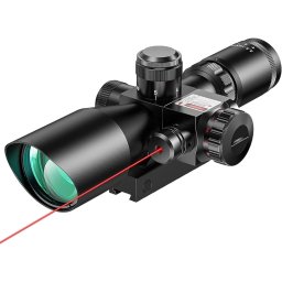 Luneta tactica profesionala cu laser rosu si puncte Mil-dot de iluminare 2.5-10x40E