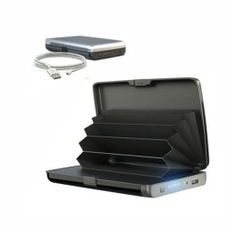 Portofel securizat RFID si incarcator baterie externa 2 in 1