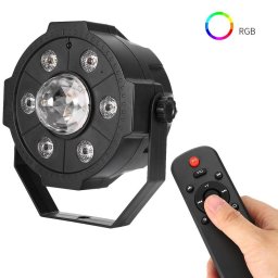 Proiector Jocuri Lumini Disco cu Telecomanda, Muzica USB si Bluetooth, 6+1 LED RGB