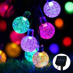 Ghirlanda luminoasa solara 7 m, 50 Globuri cu LED-uri multicolore, rezistenta la apa