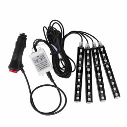 Kit lumini ambientale interior auto RGB LED cu telecomanda