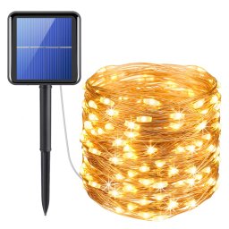 Instalatie solara pentru casa sau gradina 120 LED cu 14 m si lumina calda