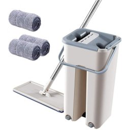 Mop profesional cu doua cuve de spalare si uscare + 3 rezerve cadou
