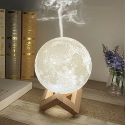 Umidificator lampa veghe, Luna Moon 3D cu suport de lemn