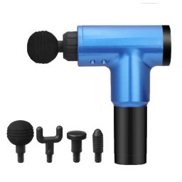 Aparat de masaj Fascial Gun cu acumulator si 4 capete interschimbabile