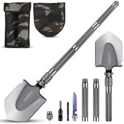Lopata pliabila militara multifunctionala din otel,kit de supravietuire