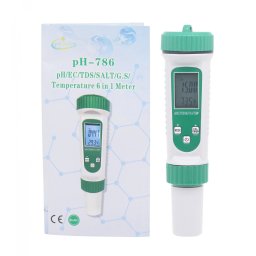 Tester profesional pH-786,Multimetru 6 in1 pH EC TDS Salt S.g TEMP meter pentru lichide