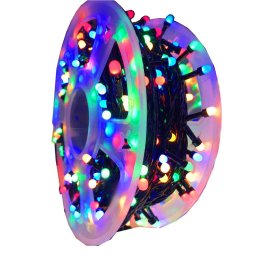 Instalatie de craciun liniara cu 500 led-uri multicolore, rola 50 metri