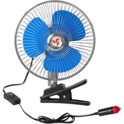 Ventilator auto oscilant metalic cu mufa de bricheta 12V, diametru 20 cm