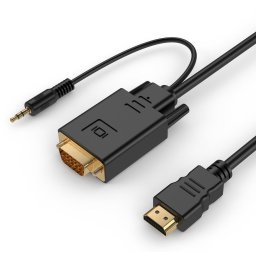 Gembird HDMI la VGA și adaptor pentru cablu audio, port unic, 3m, negru