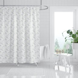 Perdea Dus Marime 180 x 180 cm, Alb, Antialergica, Polipropilena 50%, Poliester 50%