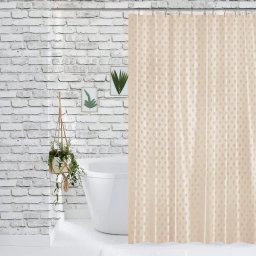 Perdea Dus Jacquard Marime 180 x 180 cm, Nud, Antialergica, Polipropilena 50%, Poliester 50%